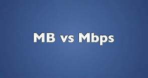 Megabyte (MB) vs Megabits per second (Mbps)