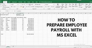 How to Make Employee Salary Sheet with Microsoft Excel