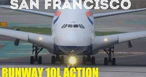 10 Minutes of Exhilarating Runway 10L Departures at San Francisco International Airport!