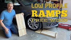 Low Profile Wood Car Ramps - Built for free from Pallet Wood - Lifting a Low Car Easier!