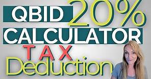 How Does The 20% QBID Work? QBID Calculator - What Qualifies - [QUALIFIED BUSINESS INCOME DEDUCTION]