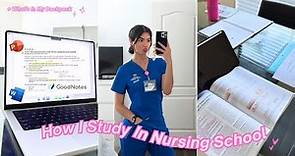 How I Study In Nursing School! study guide tutorial & what's in my backpack