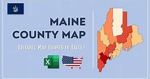 Maine County Map in Excel - Counties List and Population Map
