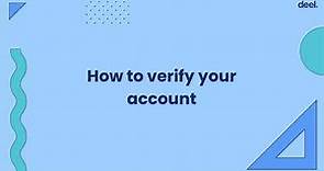 How to verify your account