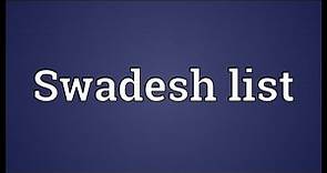 Swadesh list Meaning