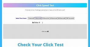 Clicks in 10 Seconds - Click Test