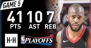 Chris Paul Full Game 5 Highlights Jazz vs Rockets 2018 NBA Playoffs - 41 Pts, 10 Ast, 7 Reb!