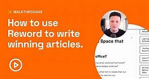 How To Write Outstanding Articles With Reword