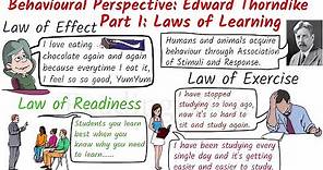 Law of Learning - Edward Thorndike Part I | Psychology Class | Psychology Course |Psychology classes