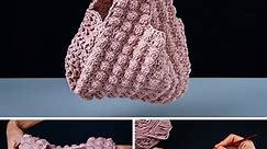 Beautiful bag with crochet popcorn stitch pattern easily!