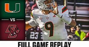 Miami vs. Boston College Full Game Replay | 2023 ACC Football