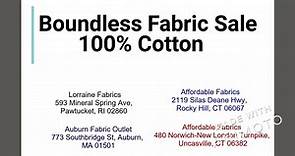 Boundless Fabric Sale $2.99 A Yard