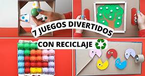 7 INCREÍBLES JUEGOS CON RECICLAJE ♻️ MUY FÁCILES DE HACER