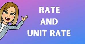 Rates and Unit Rates- Math