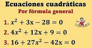 Fórmula general para resolver ecuaciones cuadráticas.