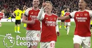 Oleksandr Zinchenko's acrobatic effort puts Arsenal 3-1 up v. Burnley | Premier League | NBC Sports