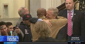 Charlie Baker takes the 'lone walk' on his last day at the State House