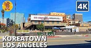 Koreatown Walking Tour, Los Angeles CA, USA | {4k} 🔊 Binaural Sound