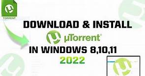 How to download and install uTorrent in windows 10 /11 | download torrent 2022