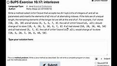 Exercise 10.17 (interleave) Java Tutorial || Practice-It