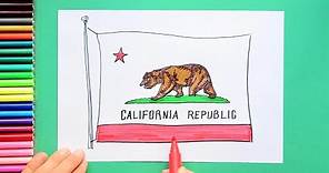 How to draw the Flag of California State, USA