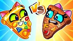 💎 Rich VS Poor Pizza 🍕 Kids Cartoons and Nursery Rhymes by Purr-Purr Tails