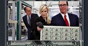 Treasury secretary Steve Mnuchin, wife cause internet sensation posing with sheets of money