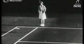 Helen Wills and Frank Shields in tennis match against Jacques Brugnon and Dorothy Bundy (1937)