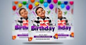 Kids Birthday Poster Design in Photoshop
