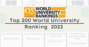 [2022]Top 200 Qs World University Ranking 2022｜QS 2022 University Ranking ｜QS Ranking 2022