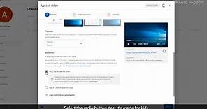 How to upload a Video on Youtube