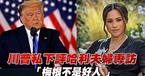 川普私下評英國哈利夫婦專訪 「梅根不是好人 」 | 台灣新聞 Taiwan 蘋果新聞網