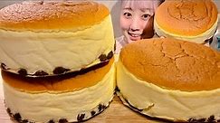 ASMR りくろーおじさんのチーズケーキ Souffle Cheesecake【日本語字幕】【咀嚼音/ Mukbang/ Eating Sounds】