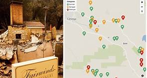 Glass Fire map shows wineries, landmarks destroyed in wine country