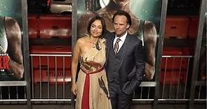 Walton Goggins and Nadia Conners at Tomb Raider Premiere in Los Angeles