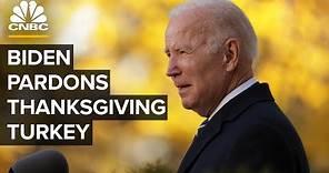 President Joe Biden pardons the Thanksgiving turkeys at the White House — 11/20/23