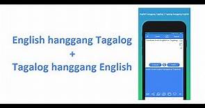 EngTagEng: English to Tagalog Translator App and Tagalog to English Translator App Demo