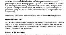 Code of Conduct Example Template