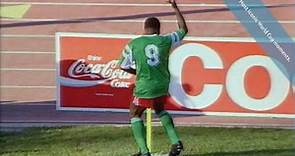 Roger Milla`s goal celebration in 1990 World Cup. Most iconic World Cup moments.