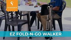 Stander EZ Fold-N-Go Walker - Lightweight Folding Travel Walker for Seniors