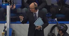 Darren Pang shows off his reflexes between the benches