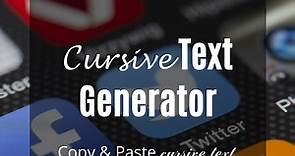 Cursive Text Generator (𝓬𝓸𝓹𝔂 𝓪𝓷𝓭 𝓹𝓪𝓼𝓽𝓮) - 𝒲𝓇𝒾𝓉ℯ 𝒾𝓃 𝒸𝓊𝓇𝓈𝒾𝓋ℯ 𝓉ℯ𝓍𝓉