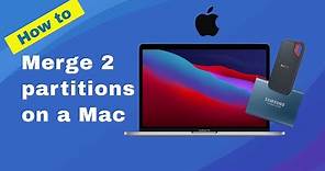 How to merge or combine 2 partitions on an external hard drive using a Mac OS