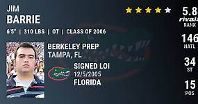 Jim Barrie, 2006 Offensive Tackle, Florida