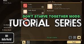 Create Mods for Don't Starve Together - Tutorial 001