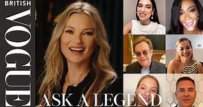Kate Moss Answers 28 Questions From Her Famous Friends & Family | Ask A Legend | British Vogue