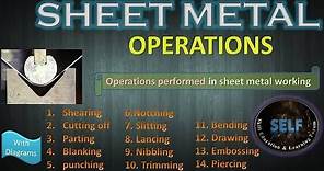 Sheet metal operations | operations performed on sheet metals | sheet metal processes
