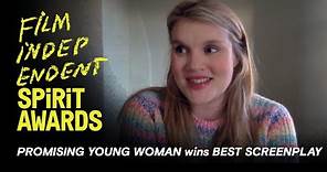 EMERALD FENNELL wins Best Screenplay at the 2021 Film Independent Spirit Awards