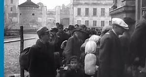 German Jewish deportees arriving at the Warsaw Ghetto