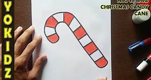 How to draw a CHRISTMAS CANDY CANE step by step